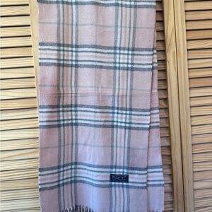 Burberry Classic Pink and Gray Wool Scarf